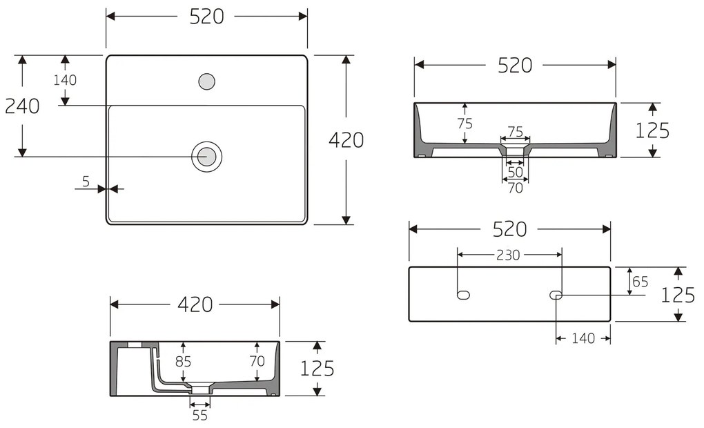 Umywalka nablatowa KW6146