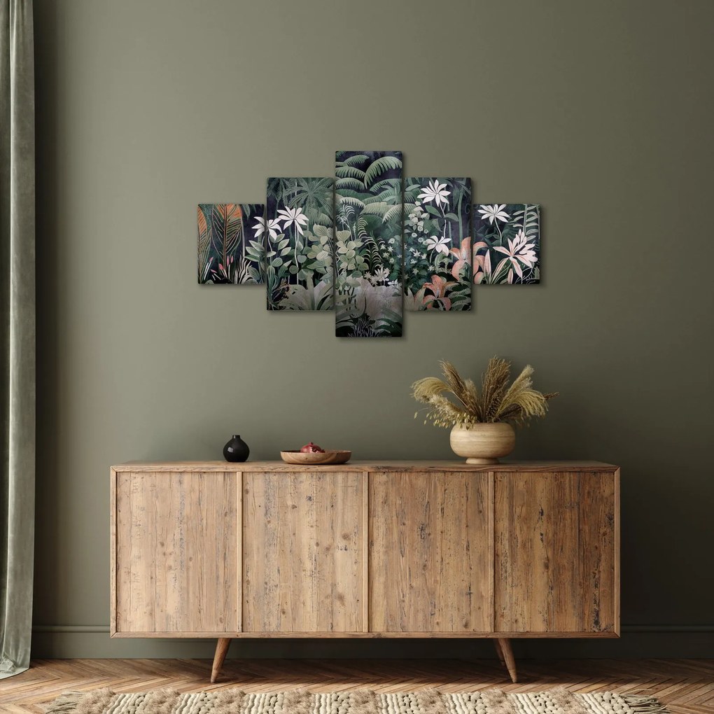 Obraz - Malowany wzór dżungli (125x70 cm)