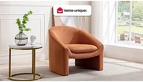 Fotel z terakotową tapicerką - OSSANA