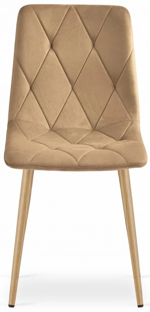 Brązowe krzesło do kuchni LIBRA aksamitne