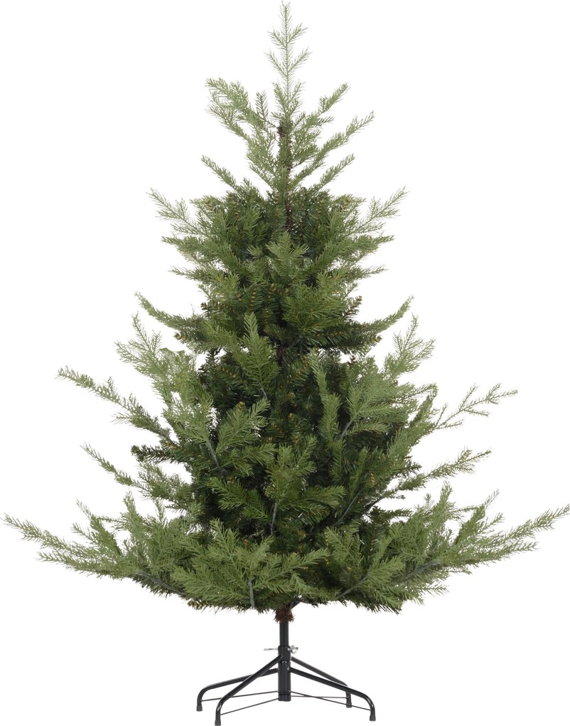 HOMCOM Choinka Sztuczna, Jodła, Realistyczny Wygląd, Szybki Montaż, Tworzywo Sztuczne, Zielona, 100 x 100 x 150cm | Aosom PL