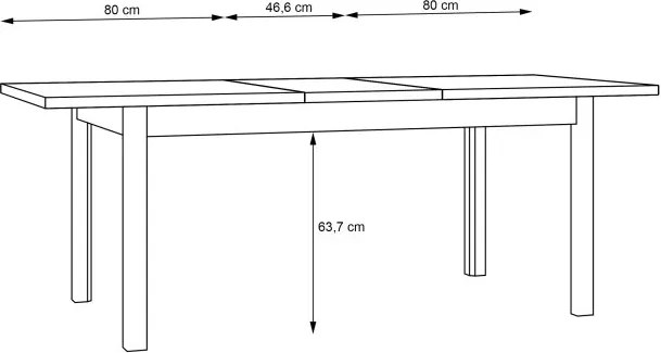 Loftowy stół jadalniany, rozkładany 160-207 cm Jokkaz 029, dąb Flagstaff/czarny