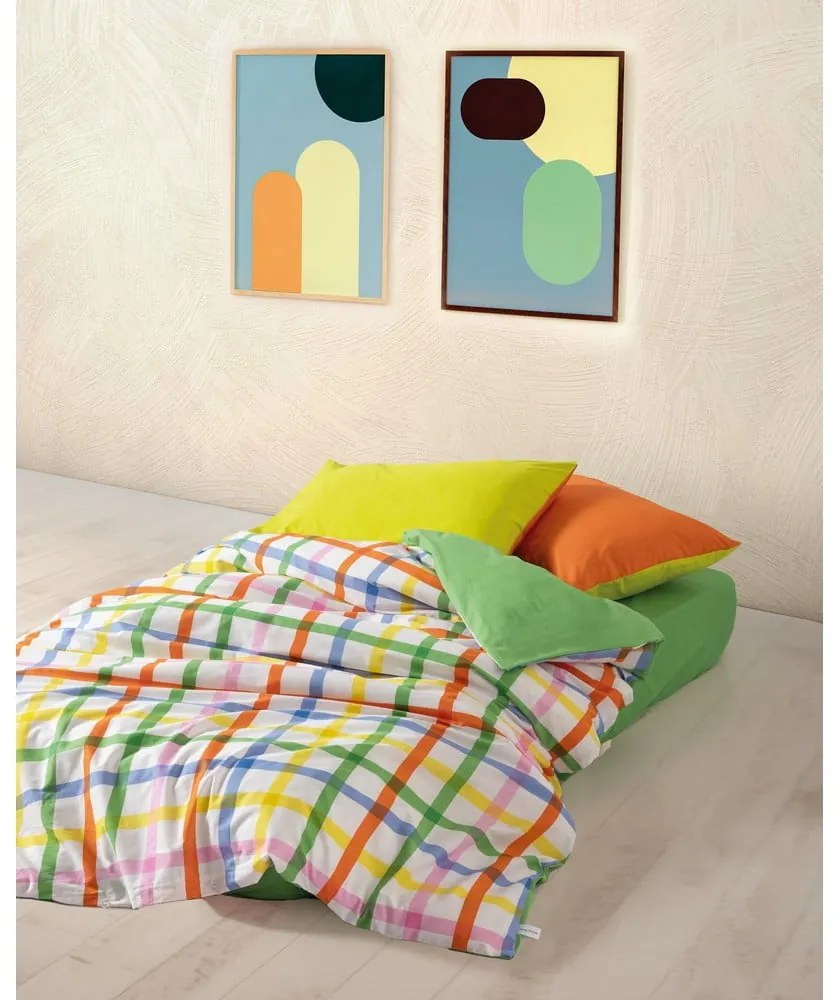 Pościel dwuosobowa z bawełny renforcé z prześcieradłem/4-częściowa 200x220 cm Hype – Mijolnir