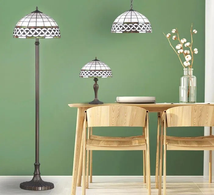 Lampka stołowa witrażowa w stylu retro - S999-Awinion