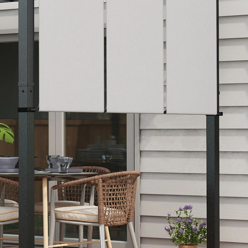 Outsunny Markiza przeciwsłoneczna. Pergola, odporna na warunki atmosferyczne, w zestawie materiały montażowe, 3 x 3,5 m, ciemnoszary | Aosom PL