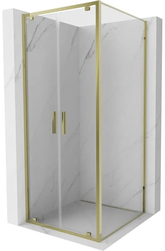 Mexen Exo kabina prysznicowa uchylna 120 x 120 cm, transparent, złota - 8182-120-120-50-00