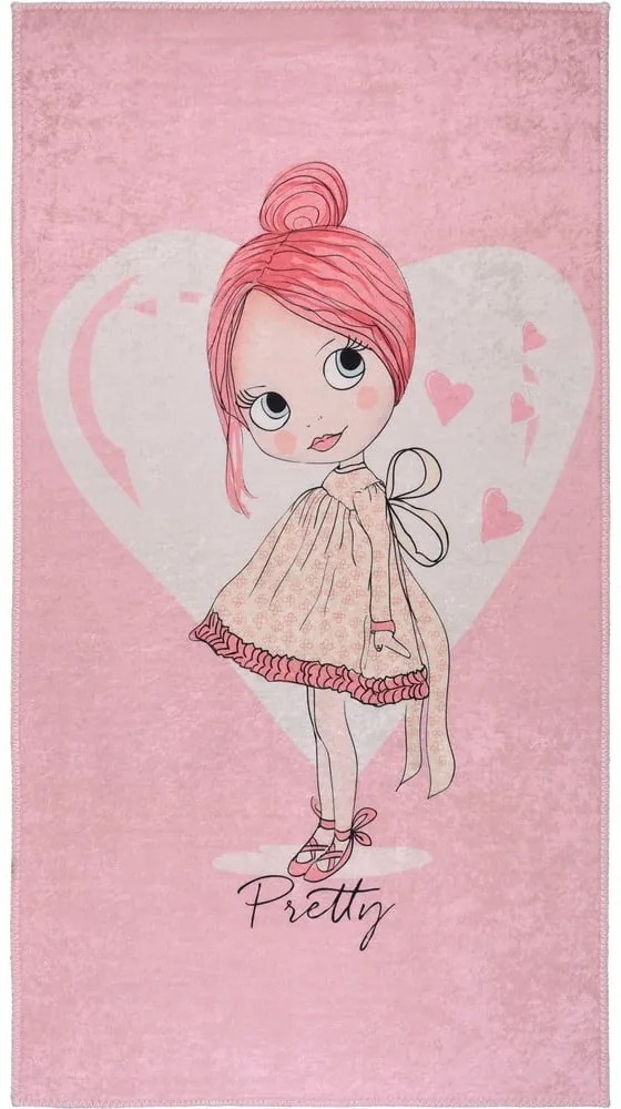 Różowy dywan dziecięcy odpowiedni do prania 160x230 cm Pretty Girl – Vitaus