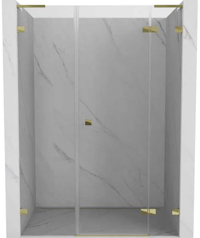 Mexen Lunar L drzwi prysznicowe uchylne prawe 160 cm, transparent, złote - 834SL-160-050-50-00-P