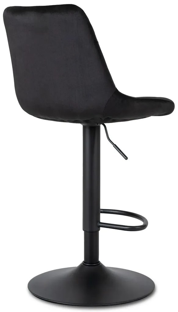 Czarny welurowy pikowany hoker kuchenny - Sarisa