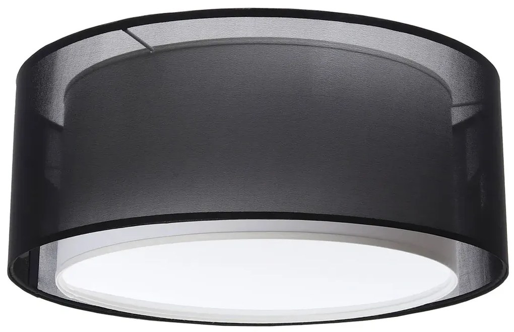 Czarny elegancki plafon sufitowy z abażurem - S437-Vilena