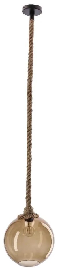 Lampa wisząca na przewodzie SHEDON 1xE27/40W/230V dymowo-beżowa