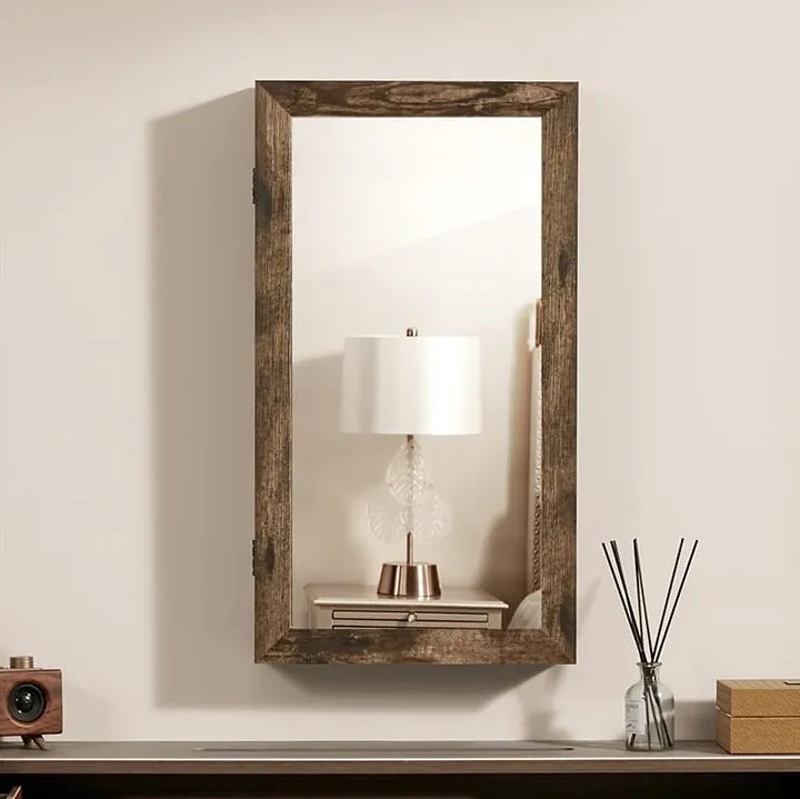 Szafka ścienna na biżuterię z lusterkiem Altar 051 rustykalny brąz