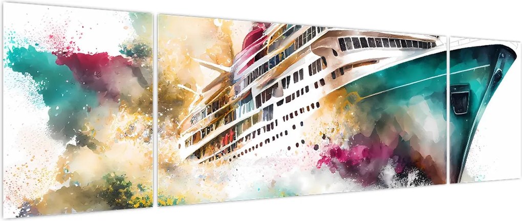 Obraz - Akwarela morska (170x50 cm)