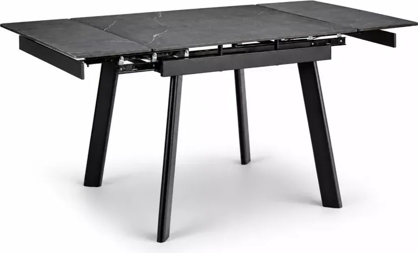 Stół ceramiczny rozkładany Hadson 90–150 cm czarny metal nowoczesny loftowy stół do jadalni
