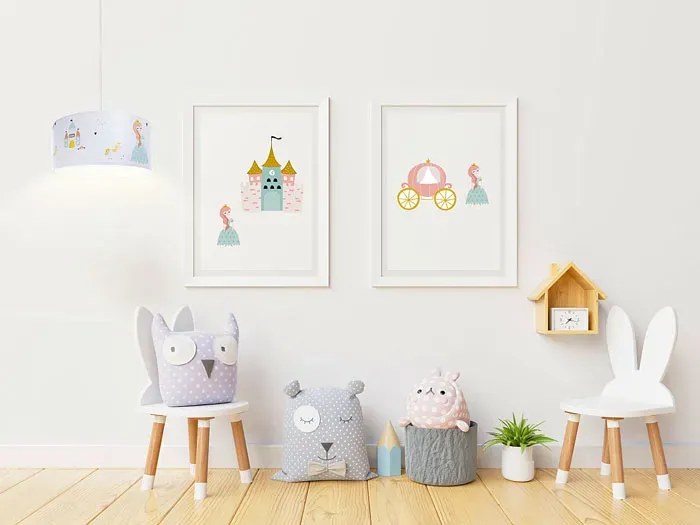 Lampa wisząca z księżniczką dla dziewczynki T6-L98