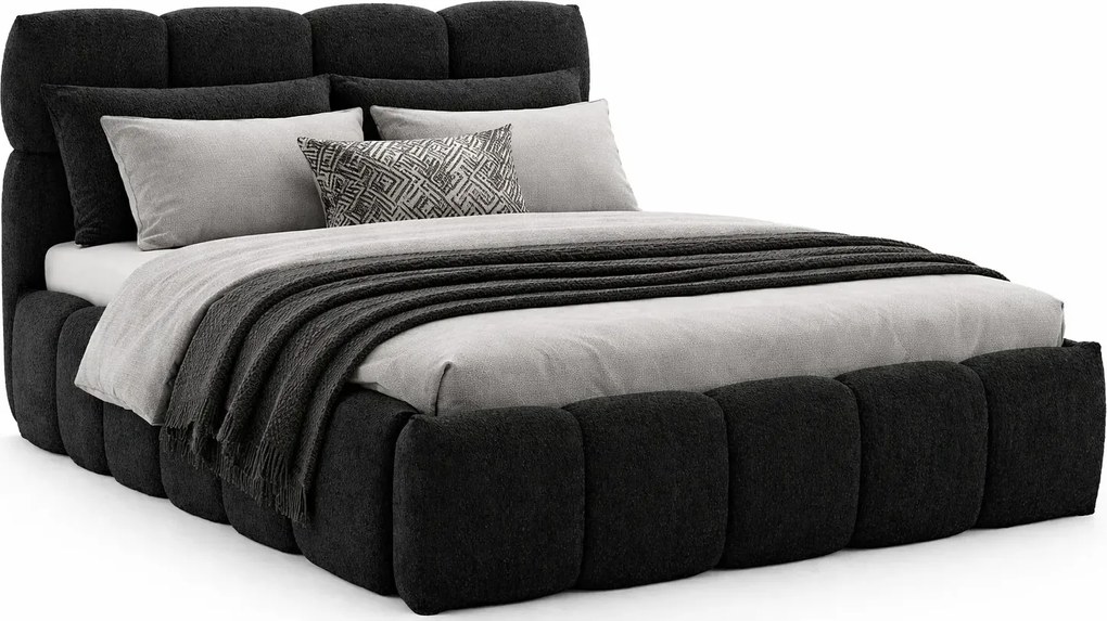Czarne tapicerowane łóżko chmurka 5 rozmiarów M4-M15