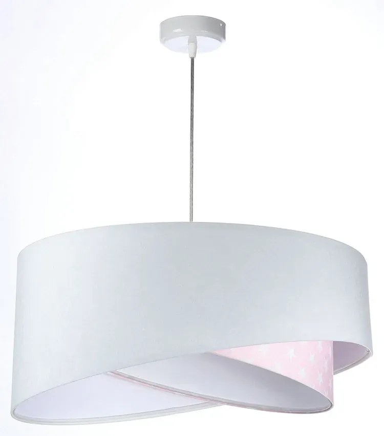 Biało-różowa lampa wisząca z wzorem L0-N50