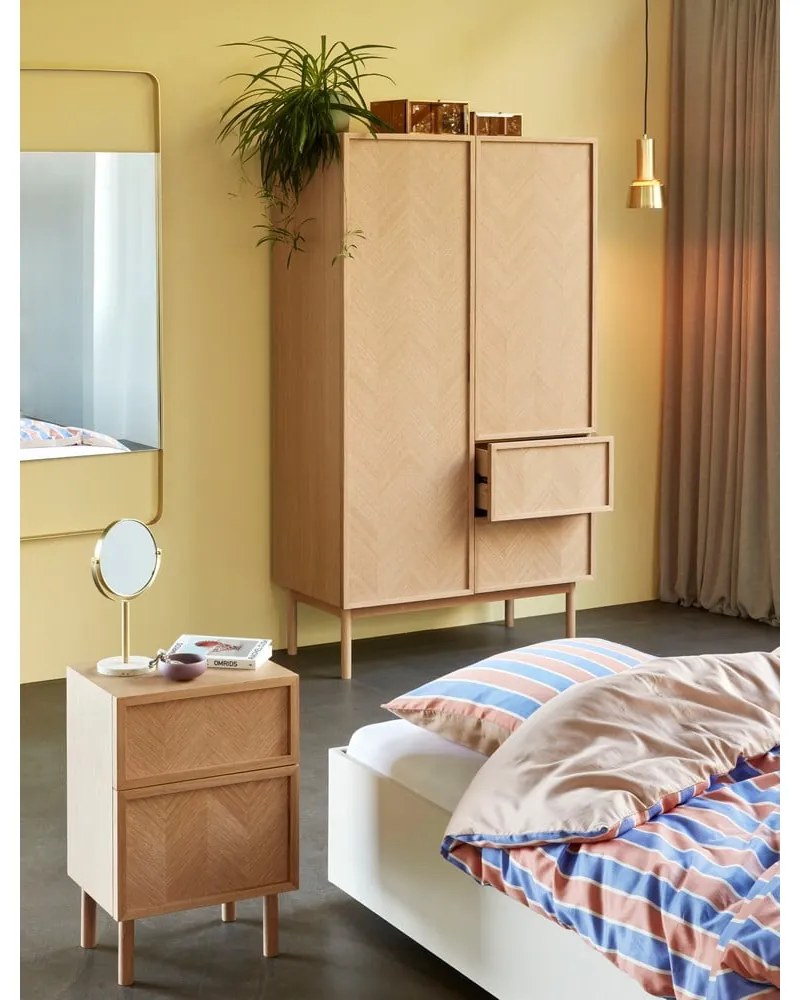 Szafa z drewna dębowego 100x180 cm Herringbone – Hübsch