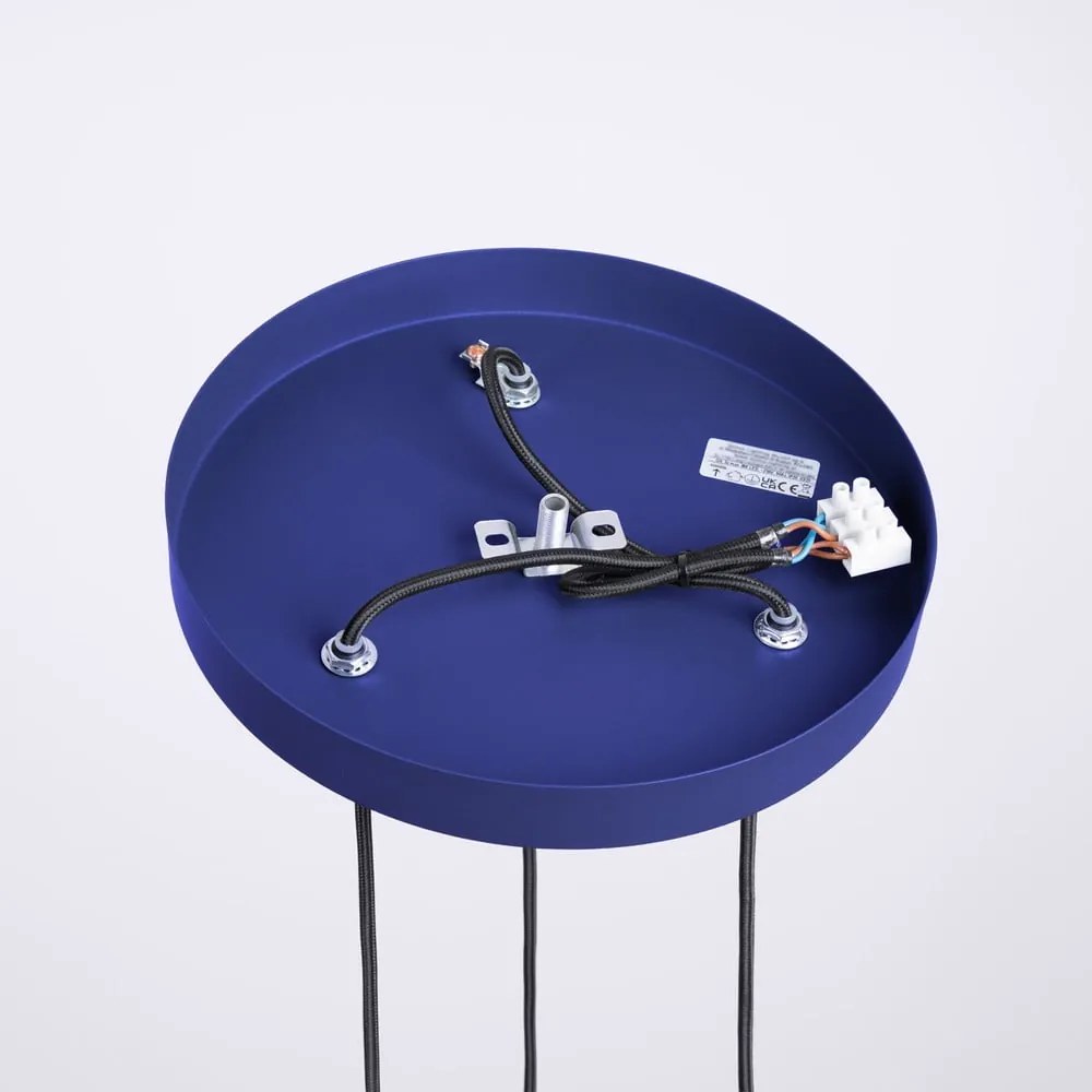 Ciemnoniebieska lampa wisząca ze szklanym kloszem ø 25 cm Orbital – Sollux