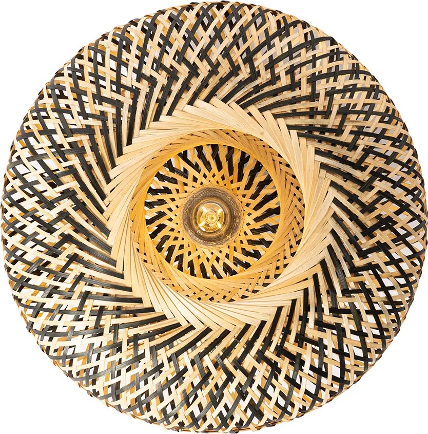Orientalna lampa sufitowa czarna z bambusa 40 cm - Ostrava