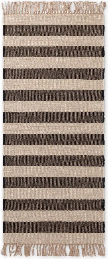 Czarny/kremowy chodnik z juty dwustronny/tkany ręcznie 80x200 cm Playa – Hanse Home