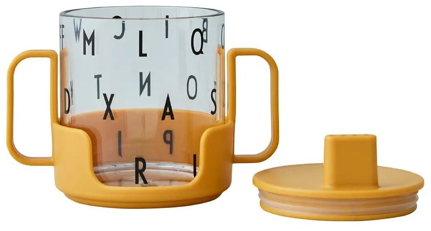 Musztardowy kubek dla dzieci Design Letters Grow With Your Cup