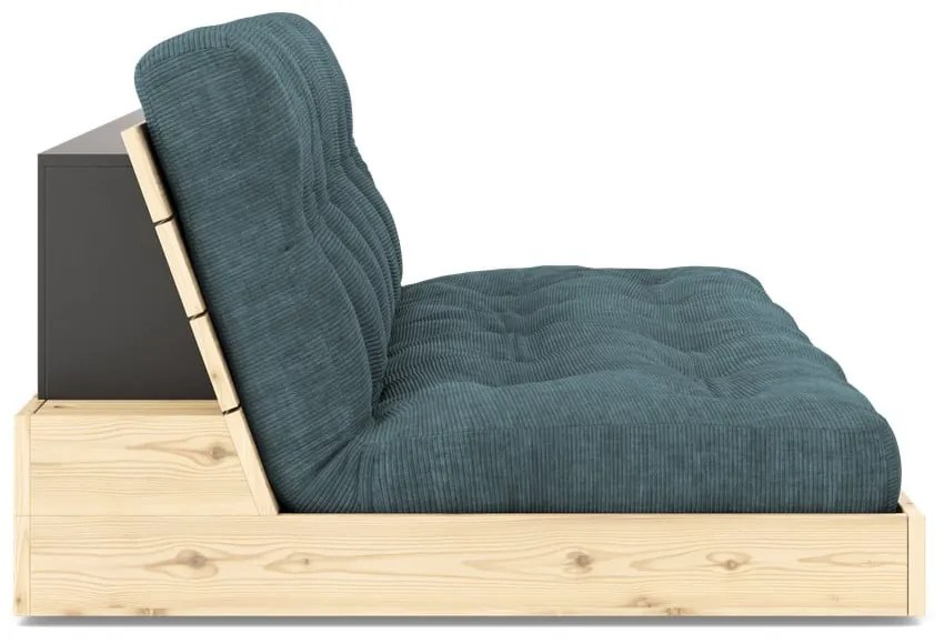 Niebieska sztruksowa rozkładana sofa 196 cm Base – Karup Design