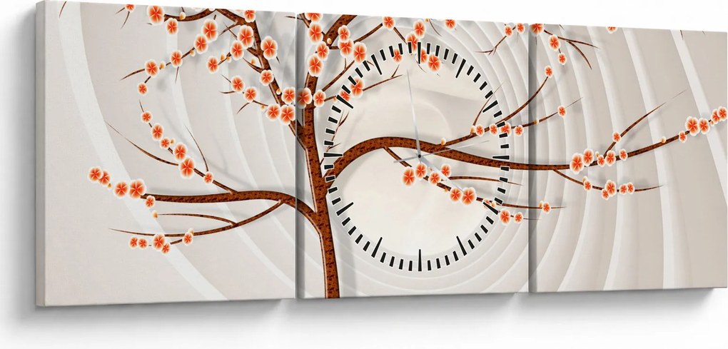 Obraz - Drzewo w nieskończoności (z zegarem) (90x30 cm)