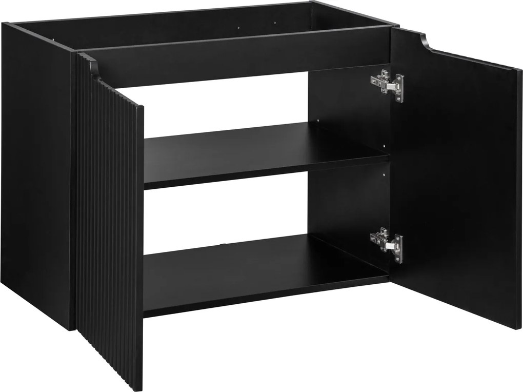 Wisząca szafka umywalkowa 2-drzwiowa Nova 80 cm, czarny mat