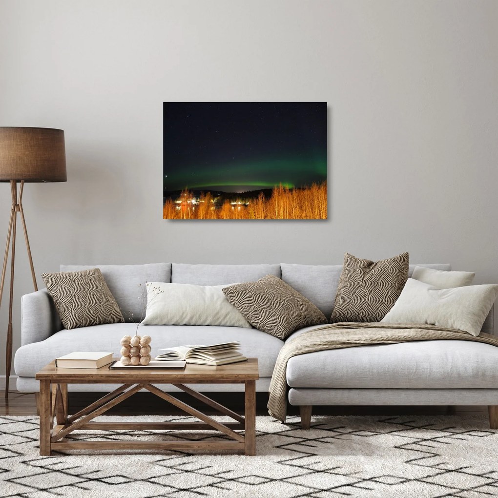 Obraz na szkle - zorza polarna (70x50 cm)