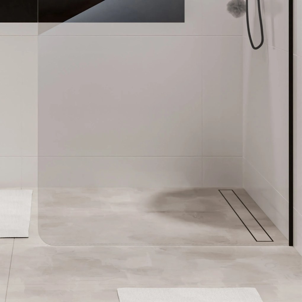 Ścianka prysznicowa WALK IN FIX przezroczysta 8 mm MOLIS NATURE clear Round MASSI I Różne rozmiary : Kolor profili kabiny - złoty, Szerokość ścianki - 120 cm, Typ montażu - WALK in FIX (Do ściany)