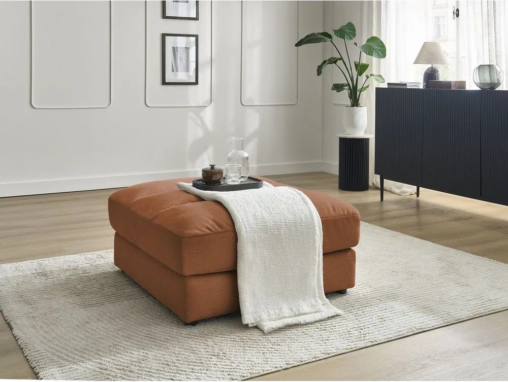 Pomarańczowy aksamitny podnóżek Sierra – Bobochic Paris