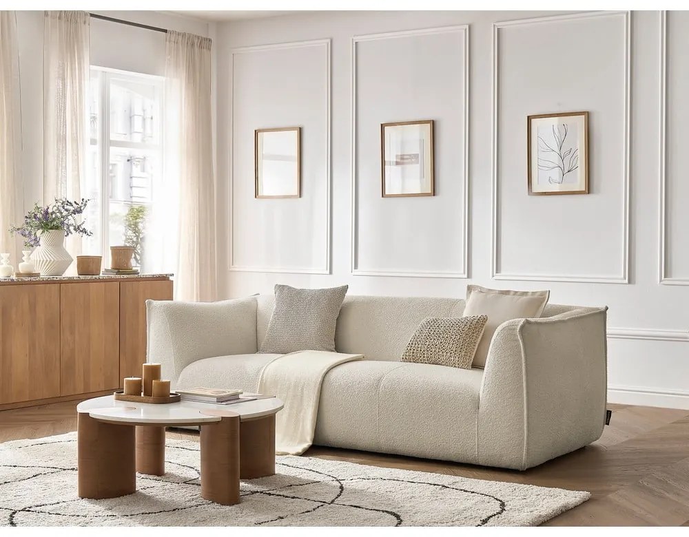 Beżowa sofa z materiału bouclé 242 cm Giorgia – Bobochic Paris