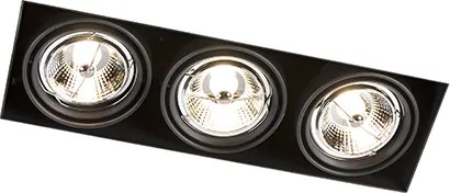 Zestaw 6 Oprawa do wbudowania czarna GU10 AR70 3-źródła światła - Oneon 3