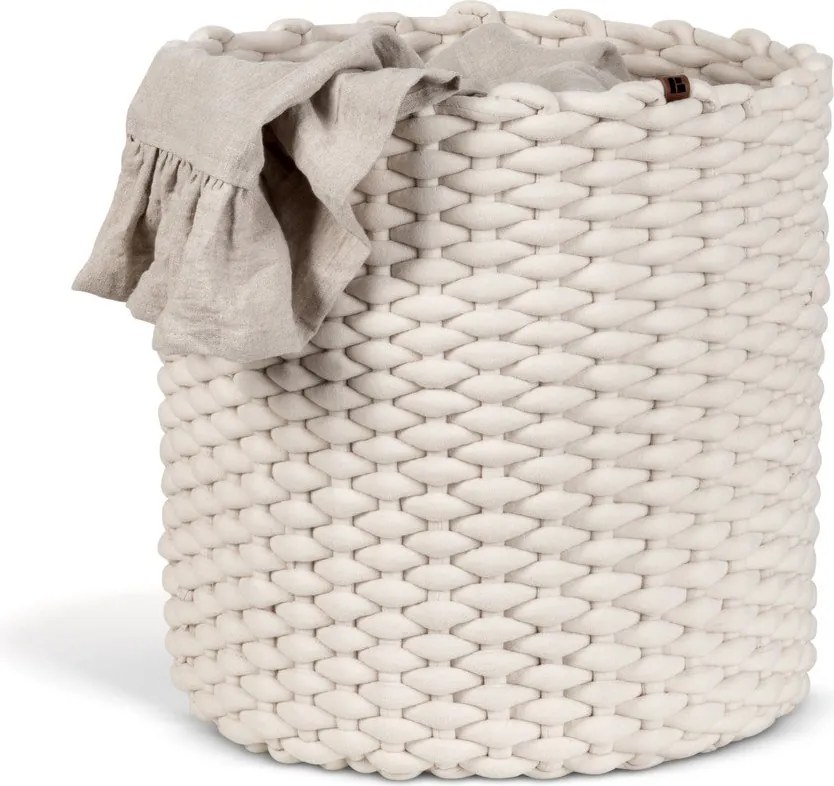 Tekstylny koszyk ø 40x40 cm Peach Skin Round XL – Bigso