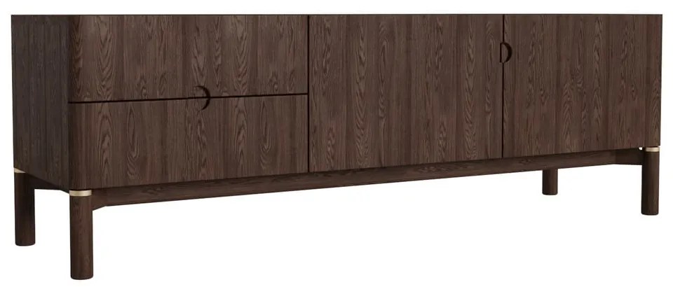 Ciemnobrązowa szafka pod TV w dekorze dębu 160x55 cm Arun – Unique Furniture