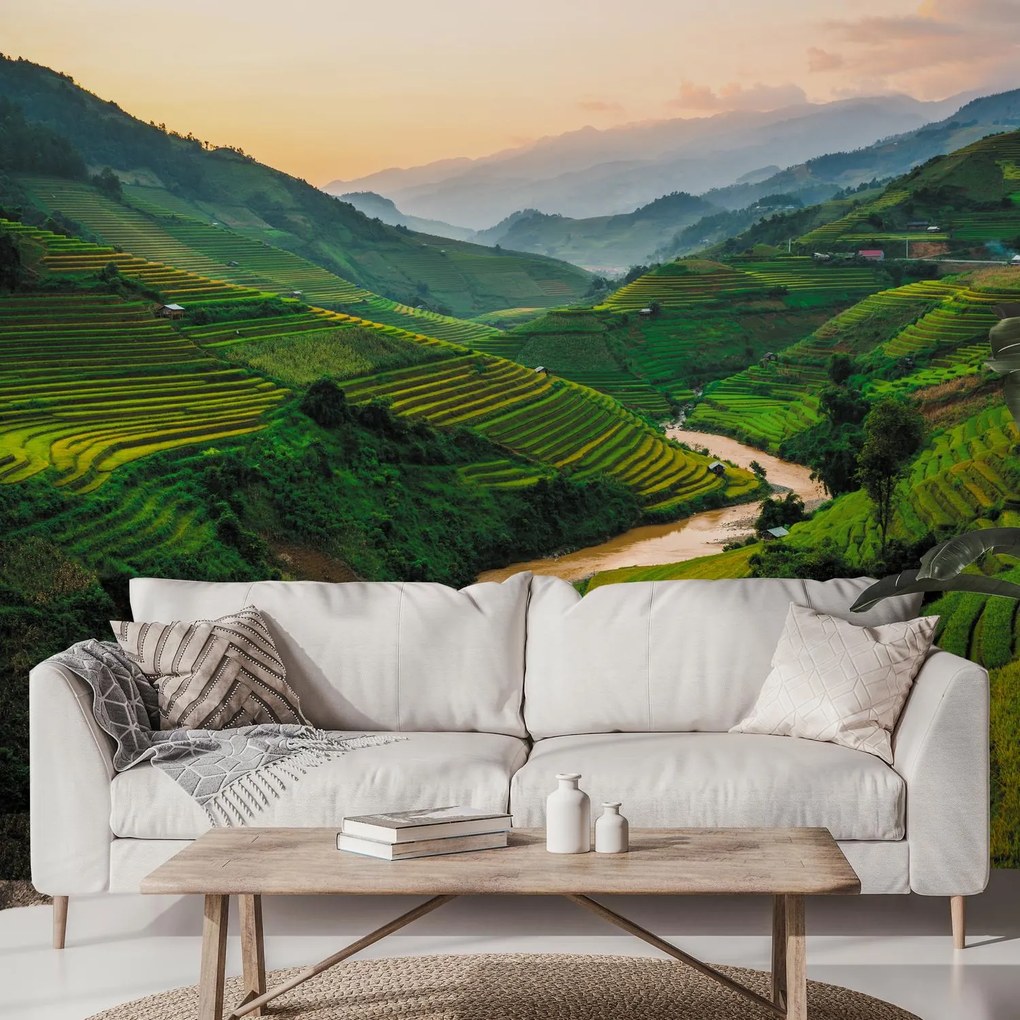 Fototapeta - Pole ryżowe Mu Cang Chai (196x136 cm)