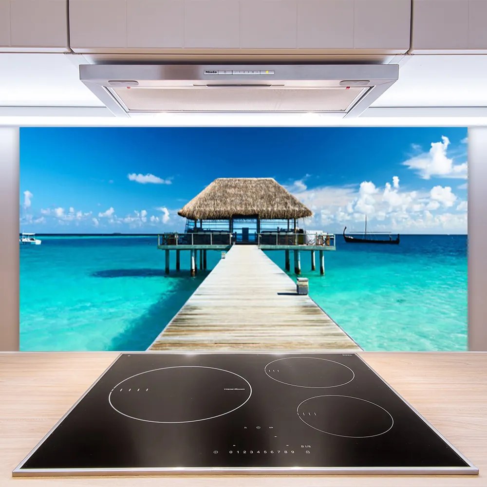 Panel Szklany do Kuchni Monumentalny Most Nad Cieśniną