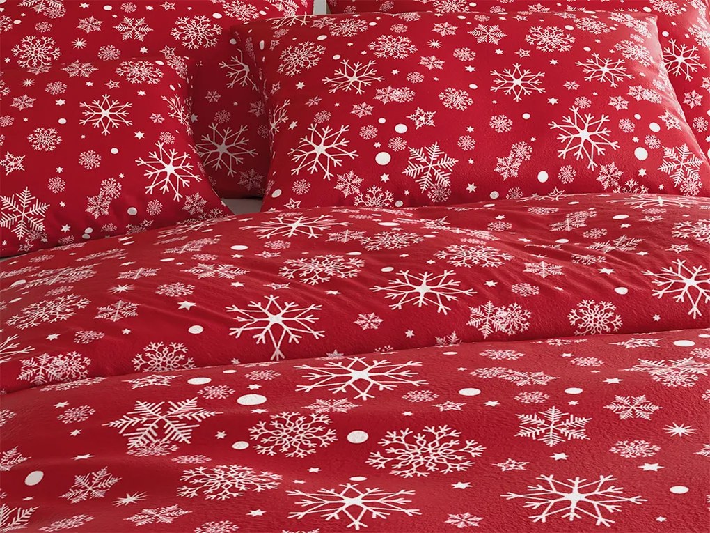 PrzytulneMieszkanie.pl PrzytulneMieszkanie.pl Pościel z mikropluszu SNOWFALL czerwona Rozmiar pościeli: 70 x 90 cm | 140 x 220 cm