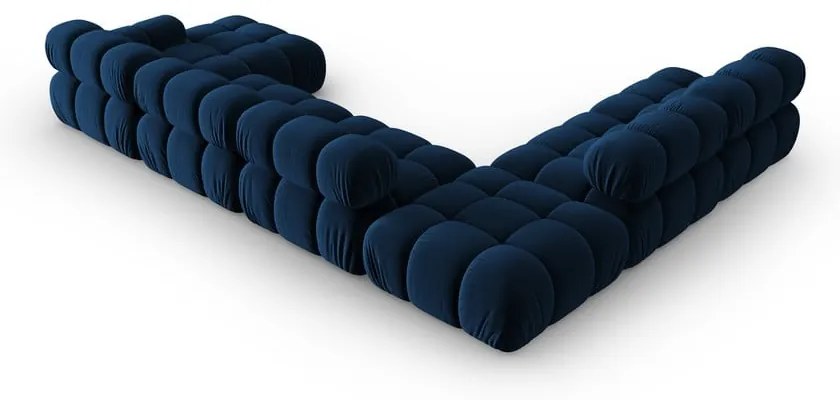 Niebieska aksamitna sofa 379 cm Bellis – Micadoni Home