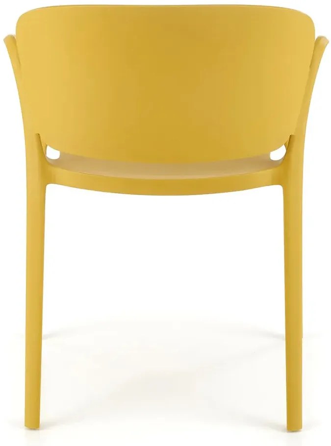 Musztardowe minimalistyczne krzesło tarasowe, ogrodowe H4-Z34