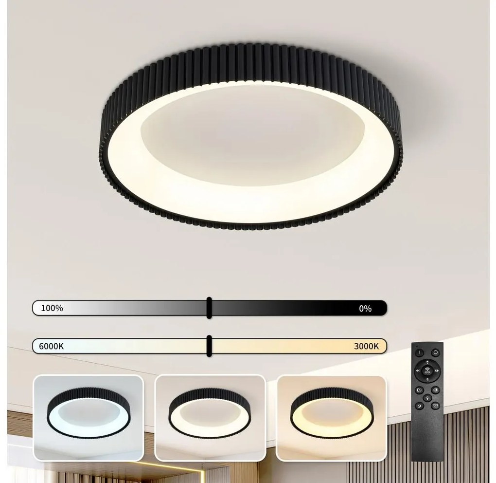 Brilagi - Ściemnialny plafon sufitowy LED FALCON MODERN LED/54W/230V 60 cm czarny +DO