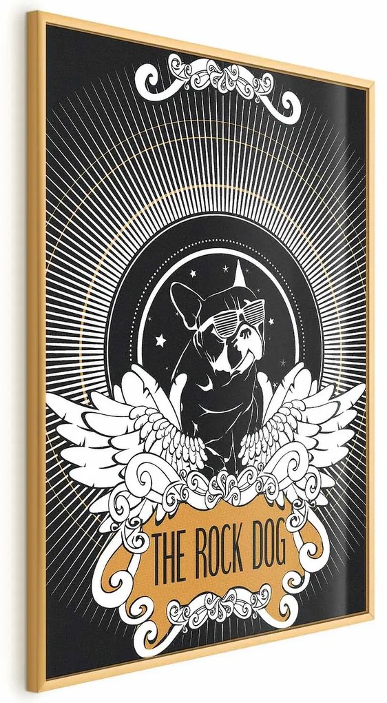 Plakat The Rock Dog 21x30 cm z ramą złotą bez marginesu ARTGEIST B