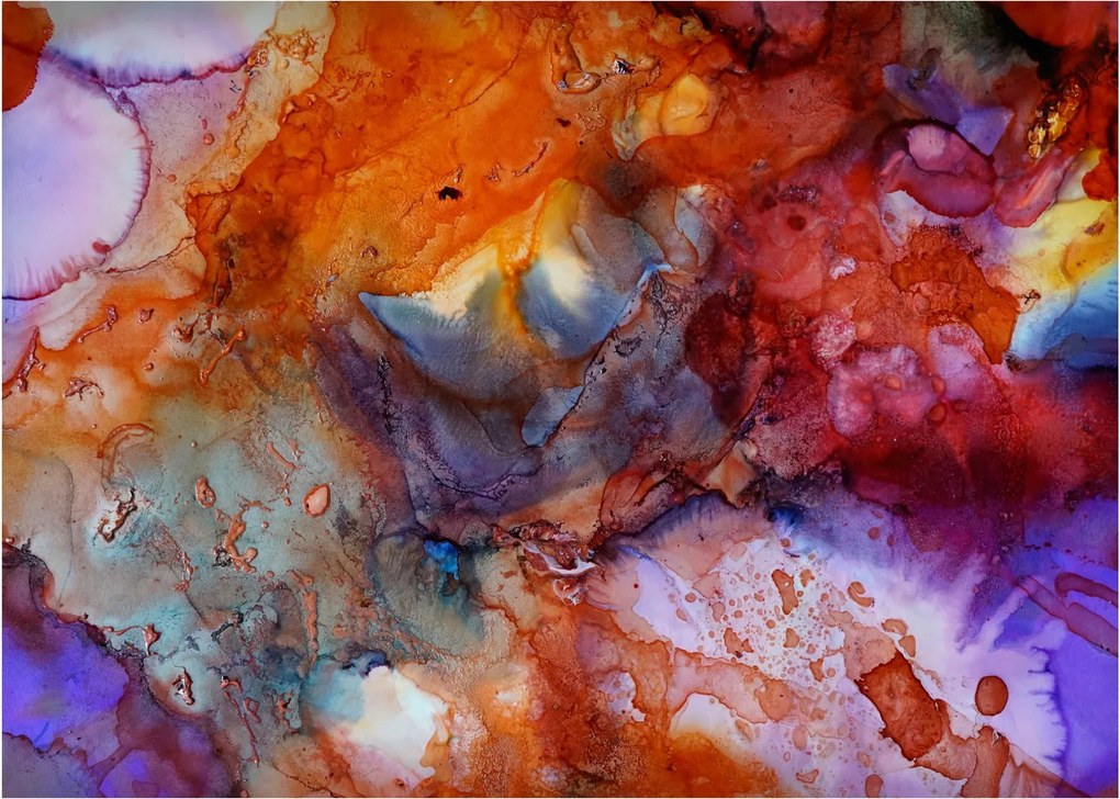 Obraz na szkle - Abstrakcyjna sztuka tuszu (70x50 cm)