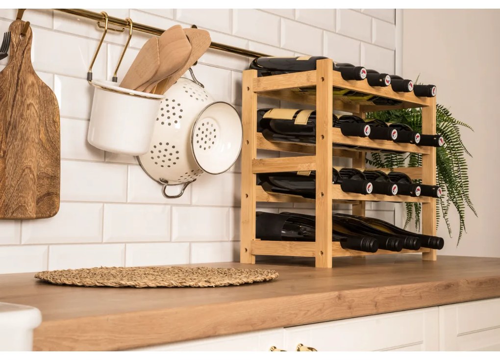 G21 Bambusowy regał na wino, 16 butelek