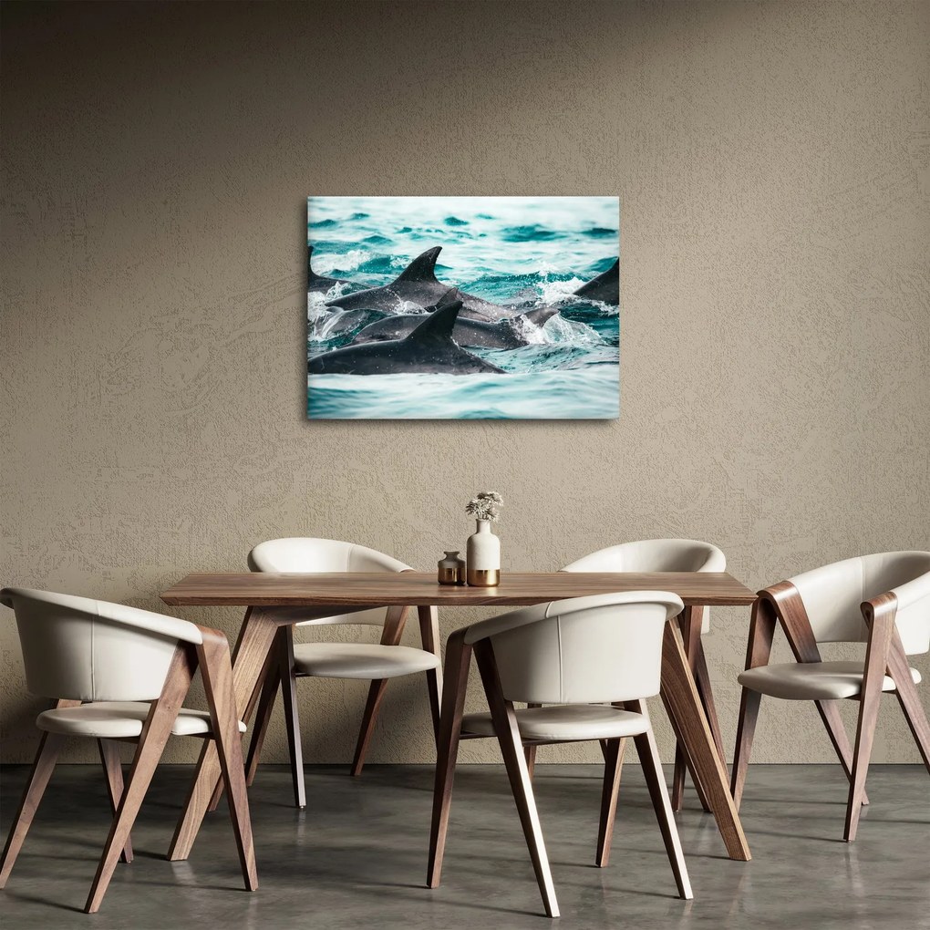 Obraz - Delfiny w oceanie (70x50 cm)
