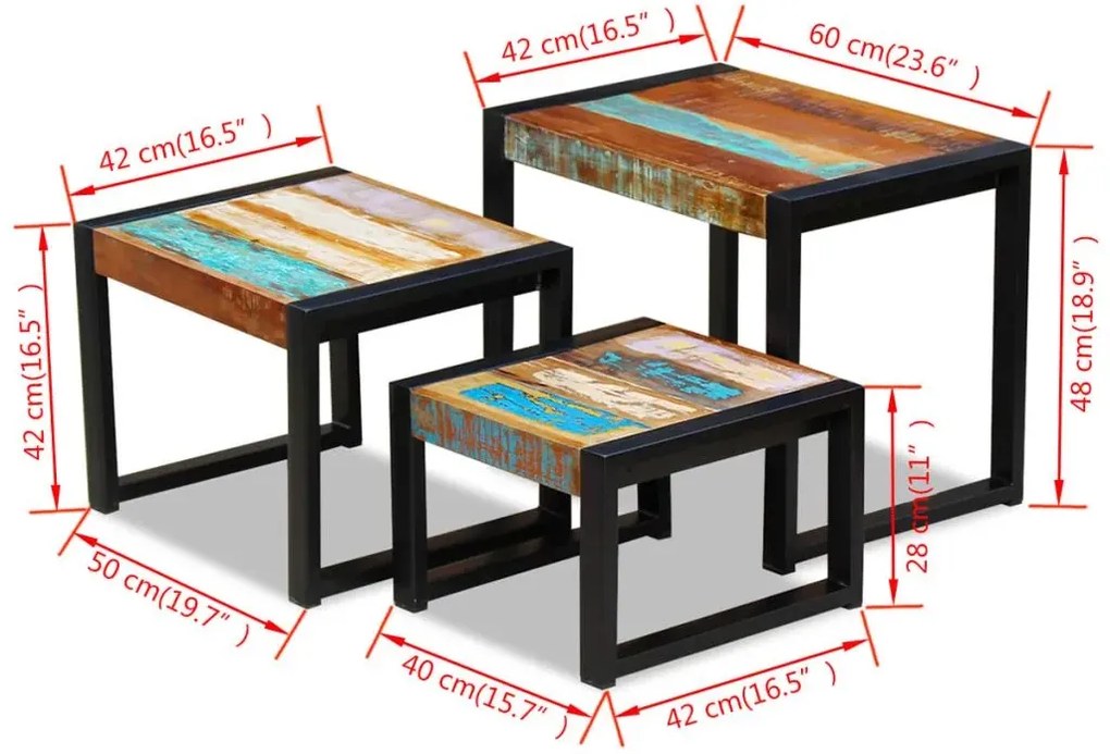 Kolorowe 3 stoliki kawowe Z8-T40
