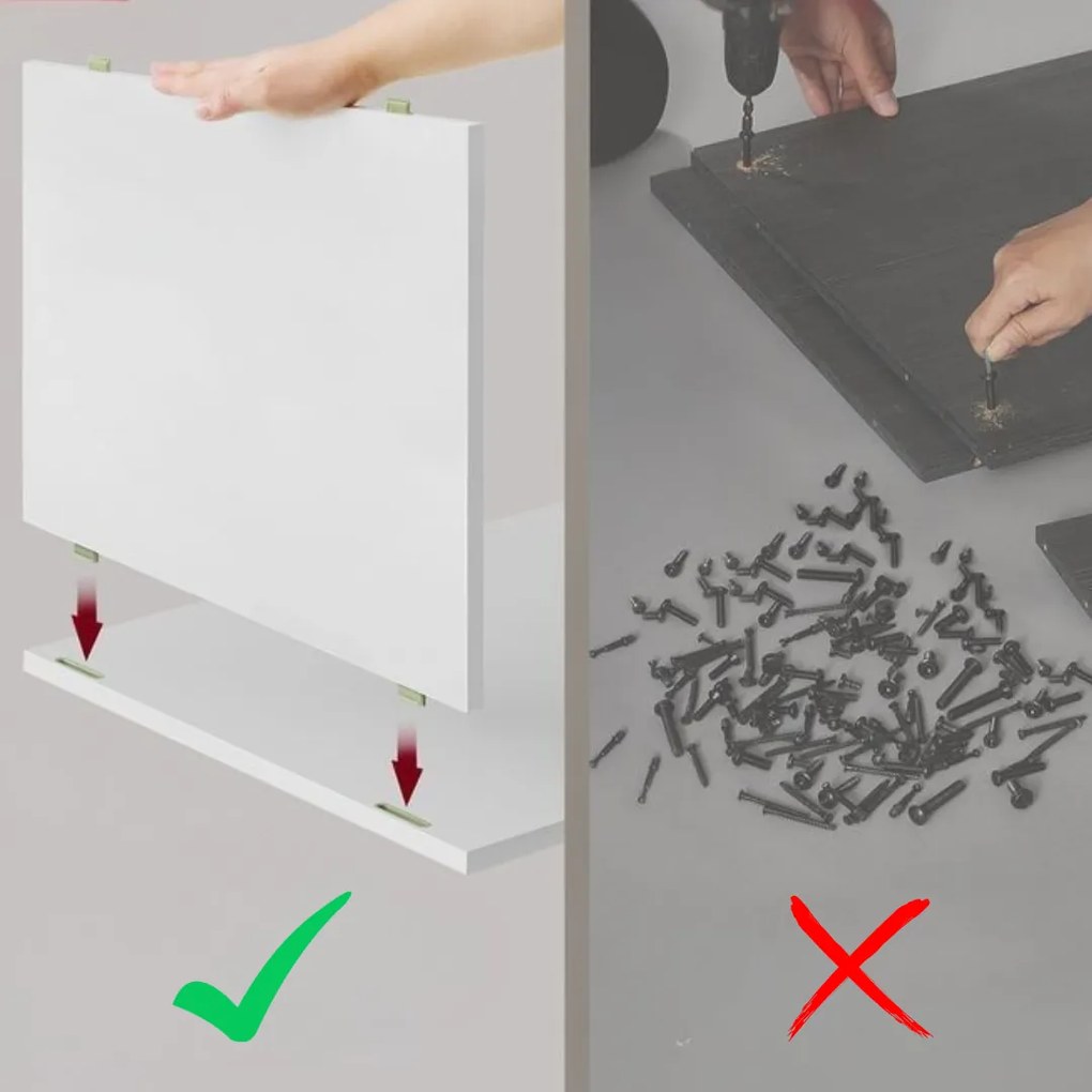 Szafka nocna RAMONA, 58x35x45 cm, matowa biel/beż Vasagle