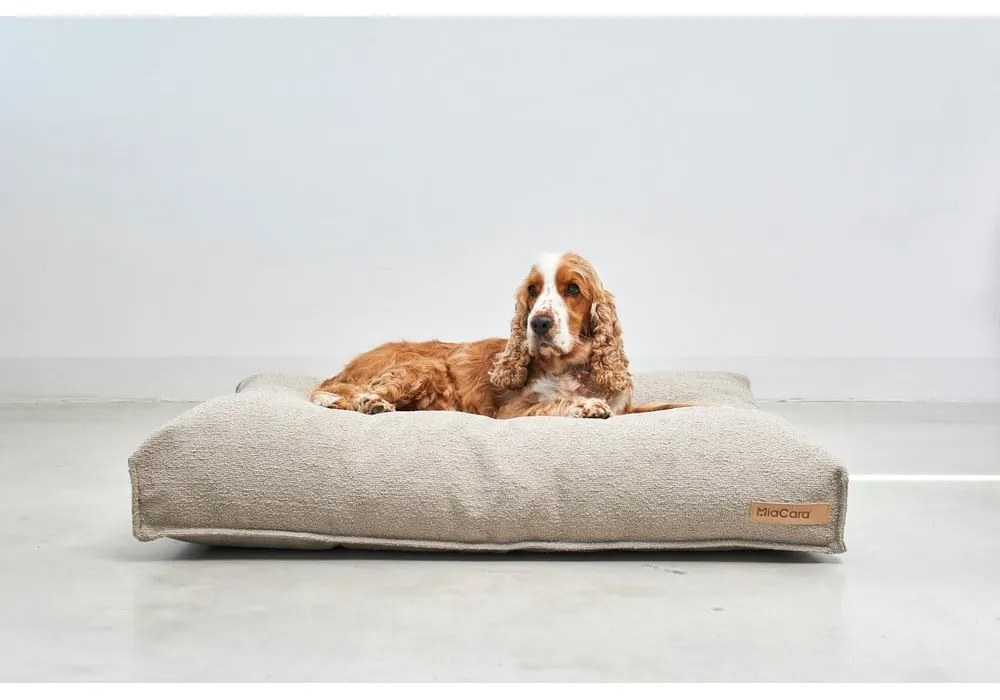 Jasnobrązowy materac dla psów z materiału bouclé 120x90 cm Mondo Cappuccino L – MiaCara