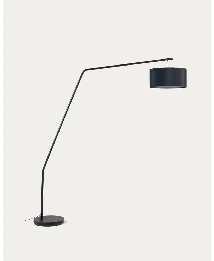 Czarna lampa stojąca z tekstylnym kloszem (wysokość 221,5 cm) Ciana – Kave Home